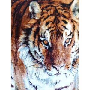Northwest Company SNOW TIGER Soft Plush Fleece Throw Blanket VAL WARNER 50 x 60